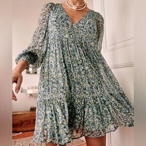 NWOT Sezane Garden Blue Aurena Mini dress size 2 / 34